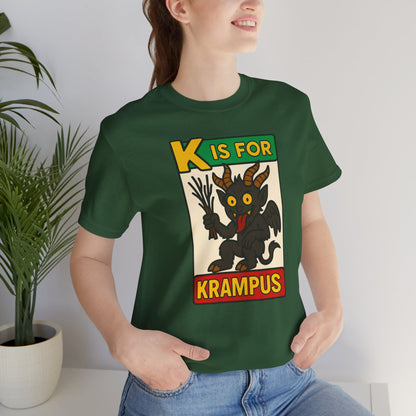 Krampus Alphabet Tee - "K is for Krampus" Holiday Graphic T-Shirt