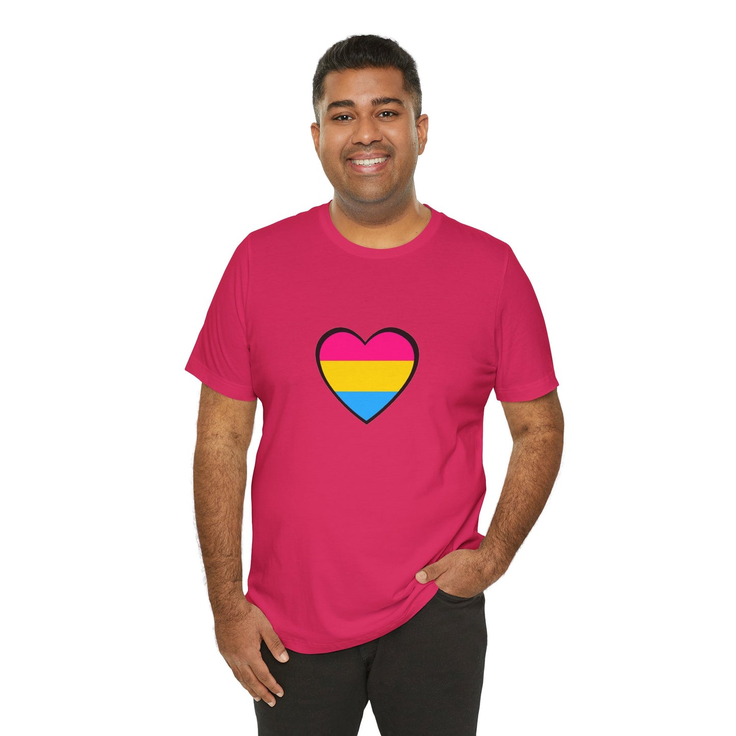 Pansexual Pride Flag Heart Tee – LGBTQ+ Pan Flag Minimalist Shirt - WhimSpin - https://whimspin.com