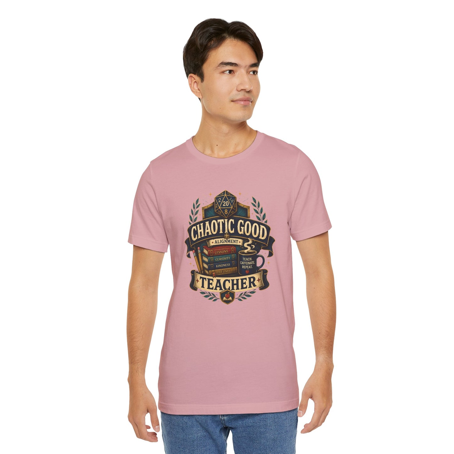 Chaotic Good Teacher T-Shirt – RPG Teacher Graphic Tee