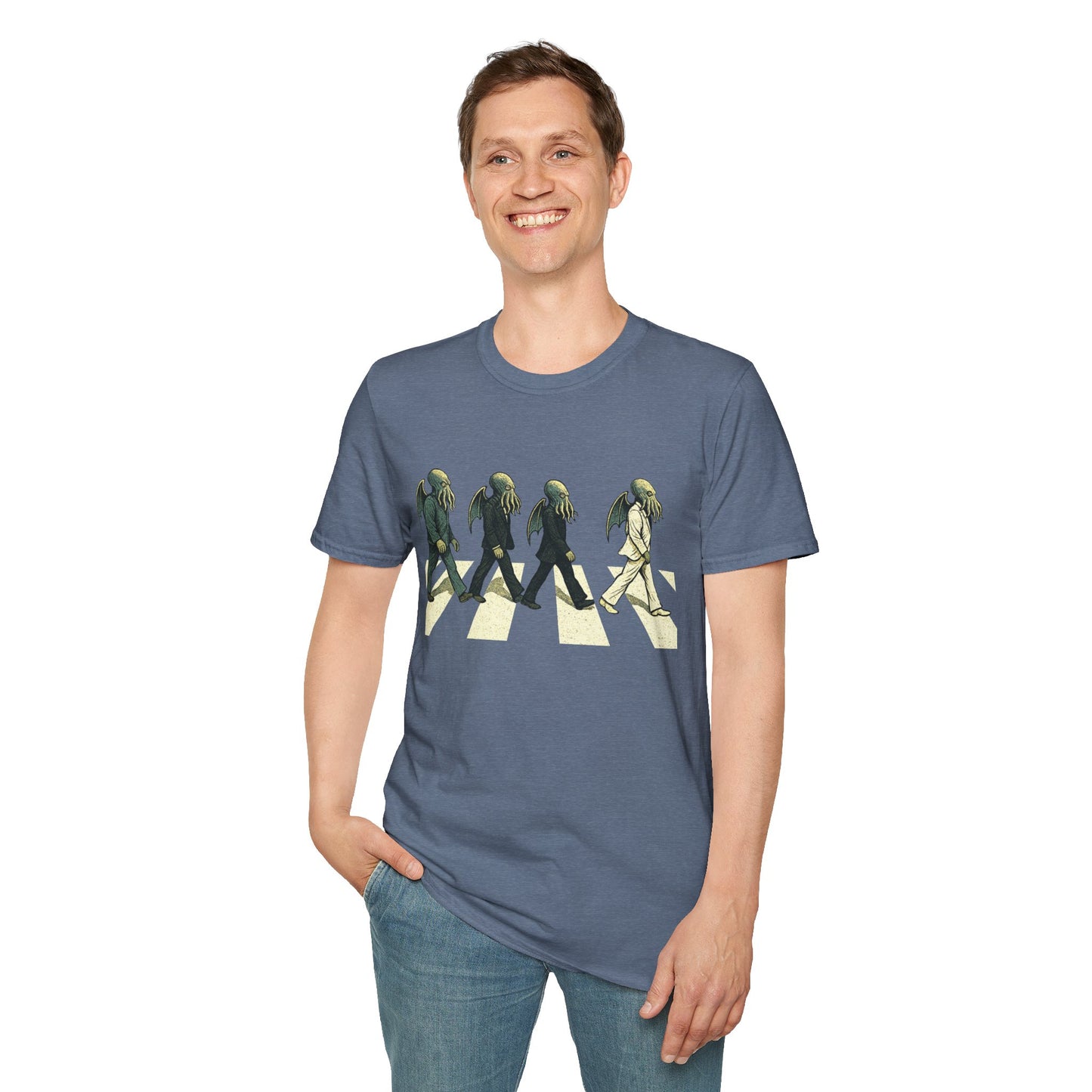 Cthulhu Crossing T-Shirt – Beatles Abbey Road Parody Tee | WhimSpin - WhimSpin - https://whimspin.com