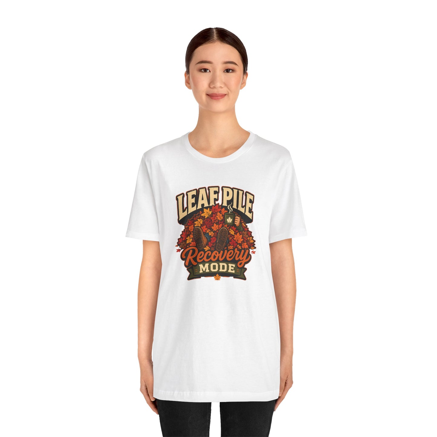 Leaf Pile Recovery Mode T-Shirt – Funny Fall Leaves Tee