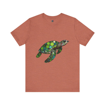Geometric Sea Turtle T-Shirt – Eco Ocean Vibes Graphic Tee - WhimSpin - https://whimspin.com