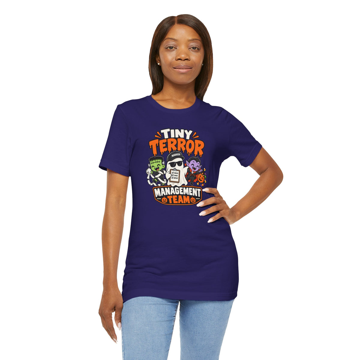 Tiny Terror Management Team T-Shirt – Funny Halloween Parent Tee