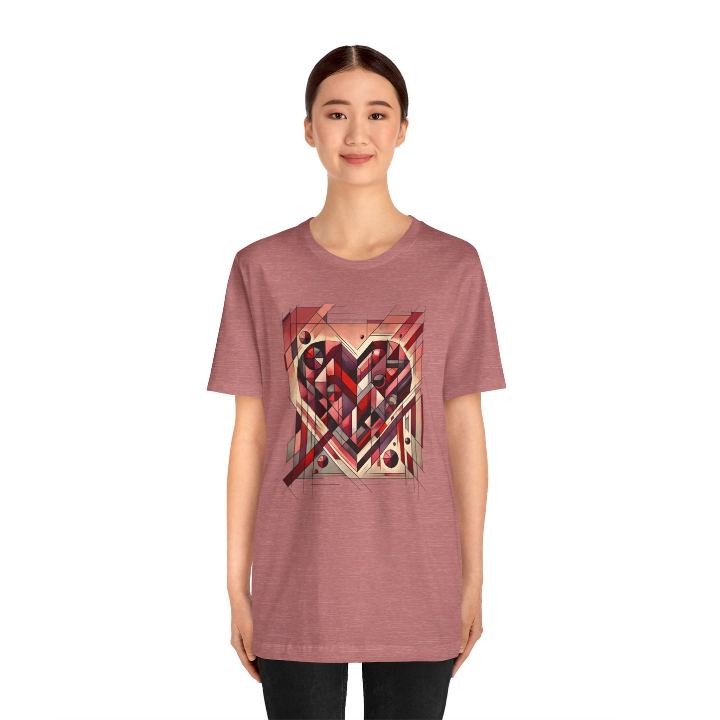 Cubist Heart T-Shirt – Modern Art Valentine's Day Graphic Tee