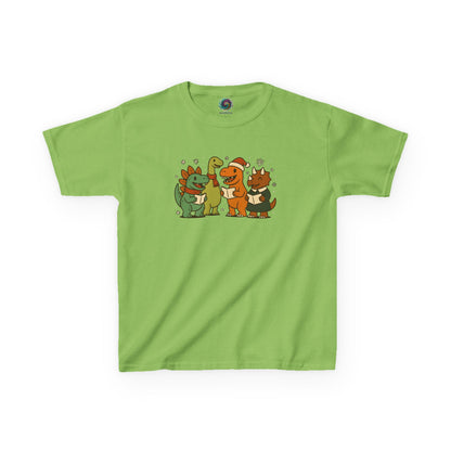 Dinosaur Carolers Kids’ T-Shirt – Cute Singing Dino Christmas Tee