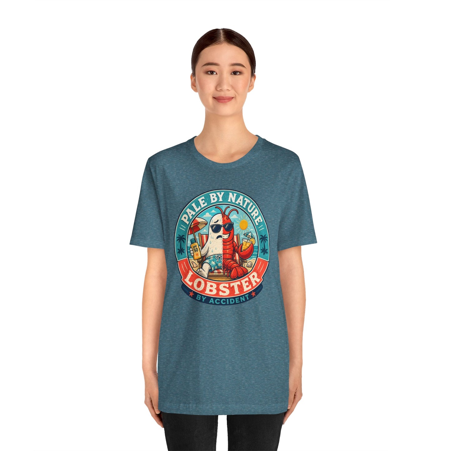 Pale by Nature Lobster by Accident T-Shirt – Funny Sunburn Summer Graphic Tee