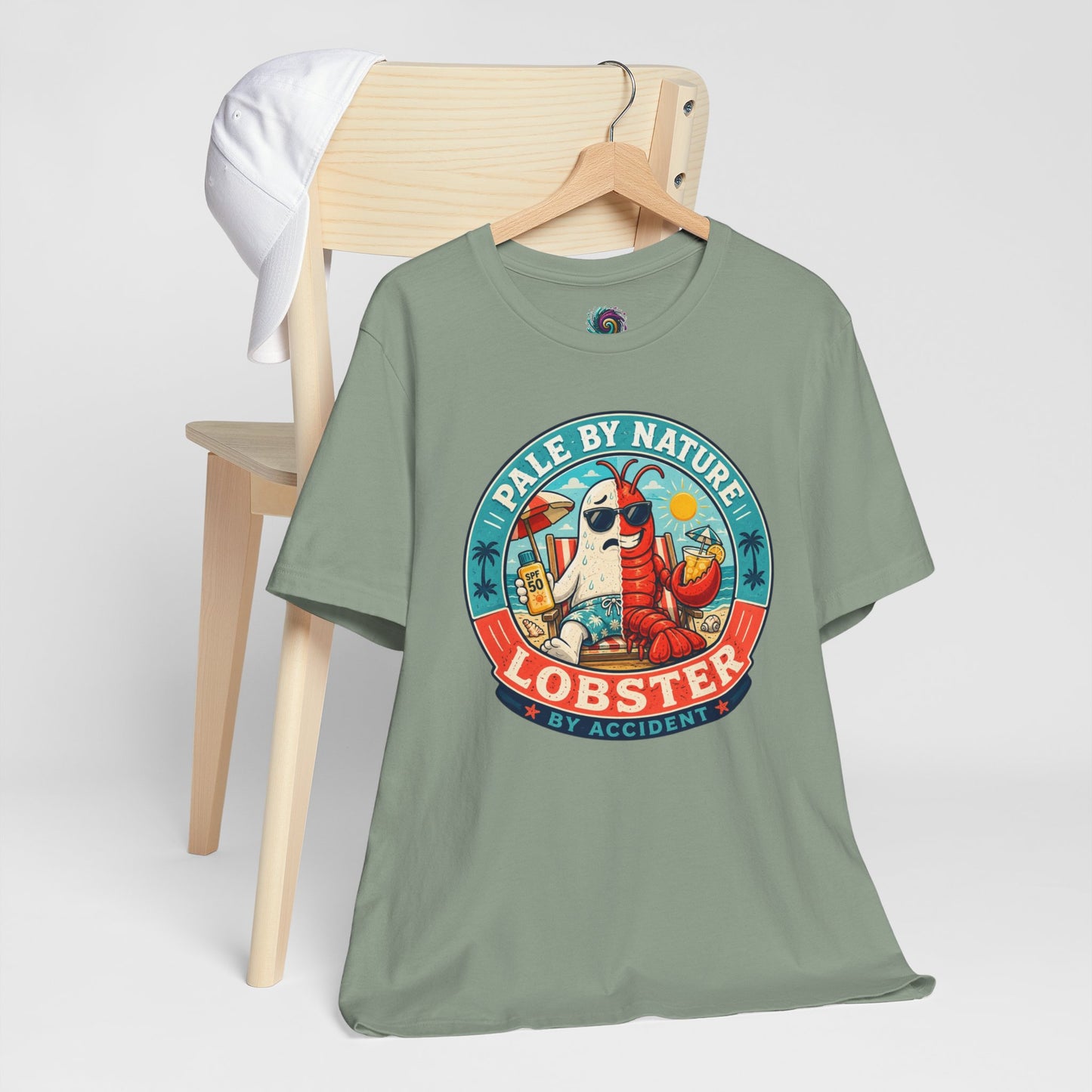 Pale by Nature Lobster by Accident T-Shirt – Funny Sunburn Summer Graphic Tee