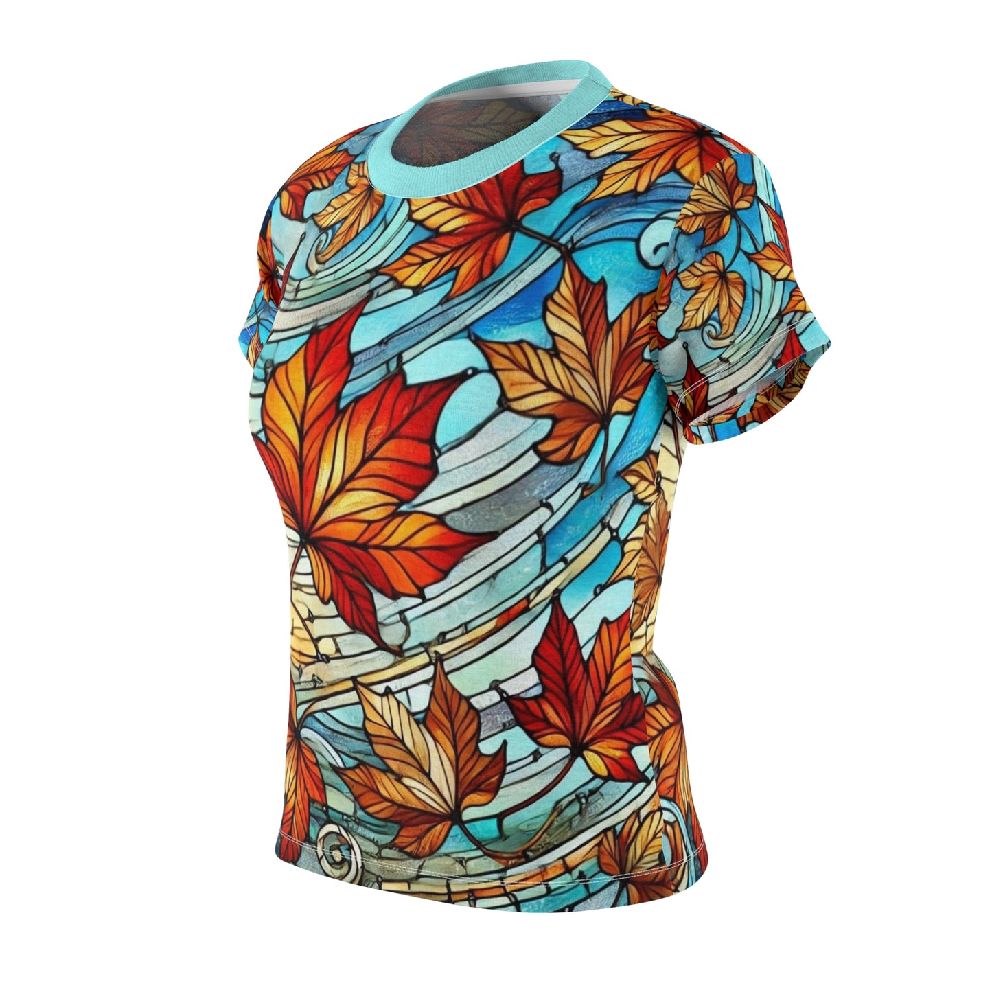Stained Glass Maple Leaves Women’s All Over Print Shirt