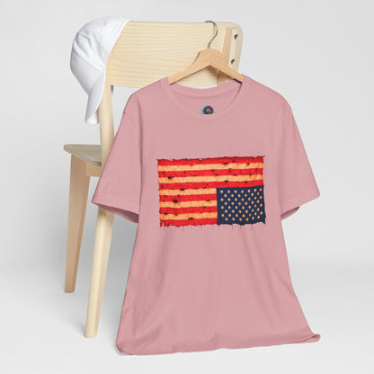 Inverted Flag Distress T-Shirt – Symbolic Upside Down Flag Design