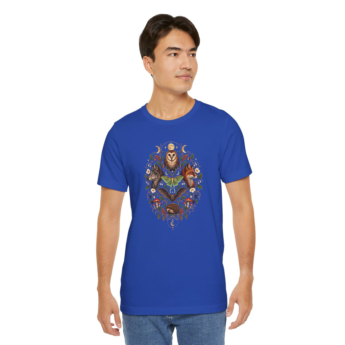 Nocturnal Woodland Animals T-Shirt – Moonlit Nature Tee