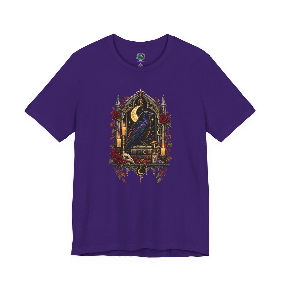 Raven’s Reliquary Tee – Gothic Moonlit Raven T-shirt