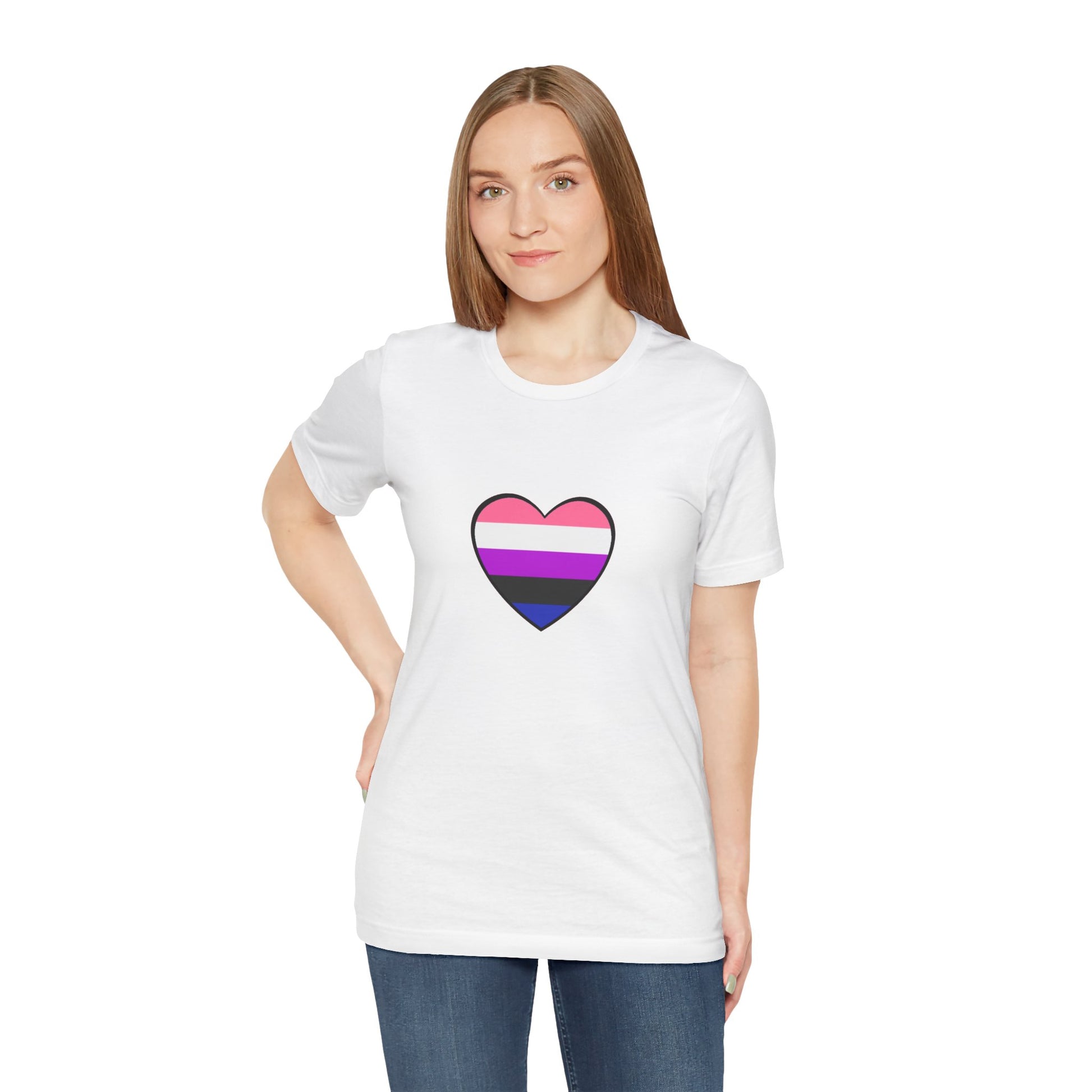 Genderfluid Pride Heart T-Shirt – Bold LGBTQIA+ Flag Tee - WhimSpin - https://whimspin.com