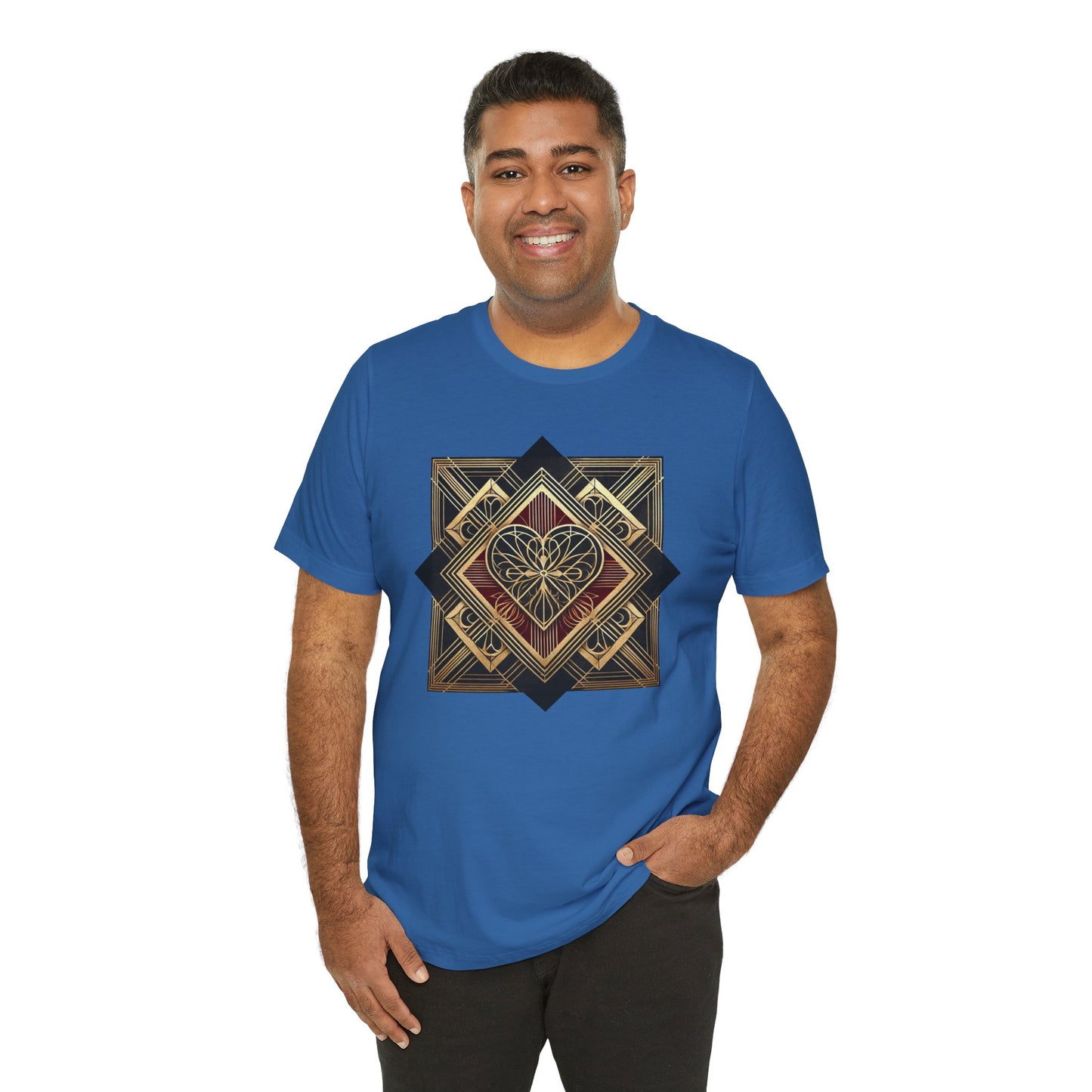 Art Deco Heart T-Shirt – Romantic Valentine's Day Graphic Tee