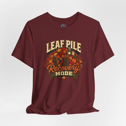 Leaf Pile Recovery Mode T-Shirt – Funny Fall Leaves Tee