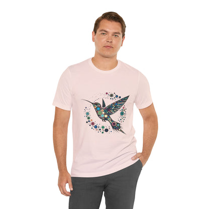 Hummingbird Dot Art T-Shirt – Colorful Nature-Inspired Graphic Tee