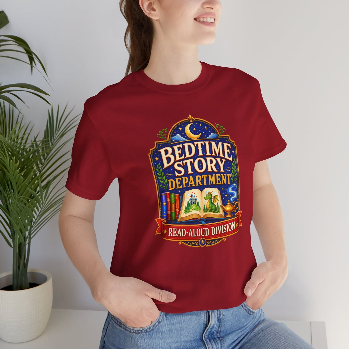 Bedtime Story Department T-Shirt – Read-Aloud Parent Tee
