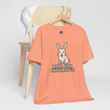 Coral peach T-shirt with bunny graphic and 
