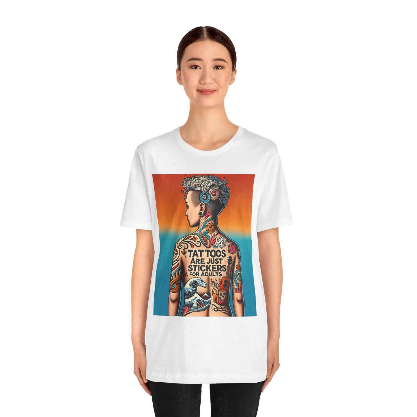 Tattoos Are Just Stickers for Adults T-Shirt – Funny Tattoo Lover Graphic Tee - WhimSpin - https://whimspin.com