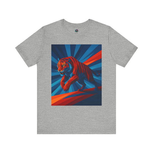 Geometric Tiger T-Shirt – Bold Jungle Animal Tee in Abstract Style - WhimSpin - https://whimspin.com