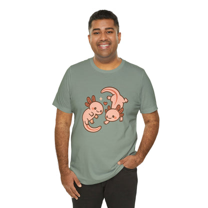 Kawaii Axolotl T-Shirt – Cute Tee with Smiling Axolotls - WhimSpin - https://whimspin.com
