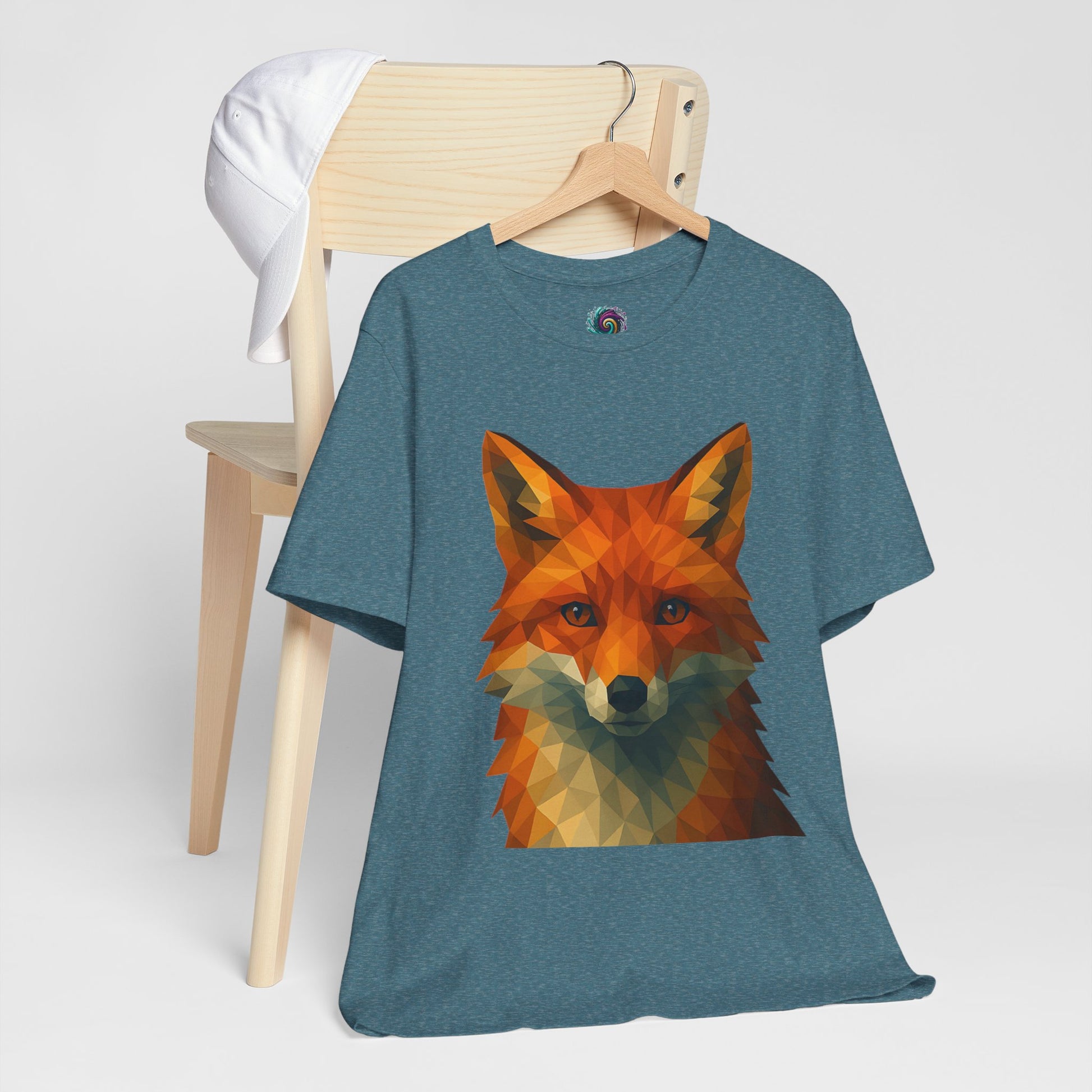 Geometric Fox T-Shirt – Polygon Animal Tee with Nature Vibes - WhimSpin - https://whimspin.com
