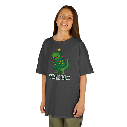 Tree Rex Kids’ Christmas T-Shirt – Cute Dino Holiday Tee