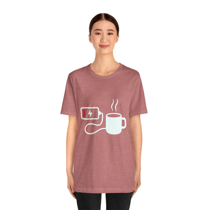 Low Battery Need Coffee Tee – Funny Caffeine Graphic T-Shirt
