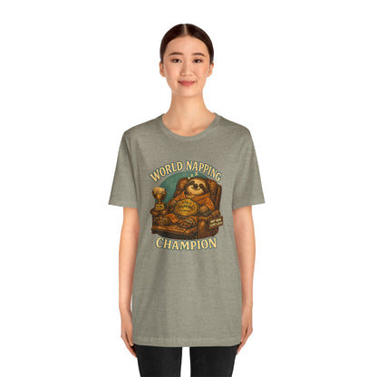 World Napping Champion T-Shirt – Funny Sloth Nap Tee