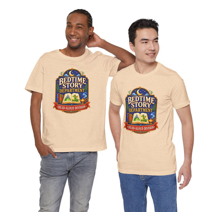 Bedtime Story Department T-Shirt – Read-Aloud Parent Tee