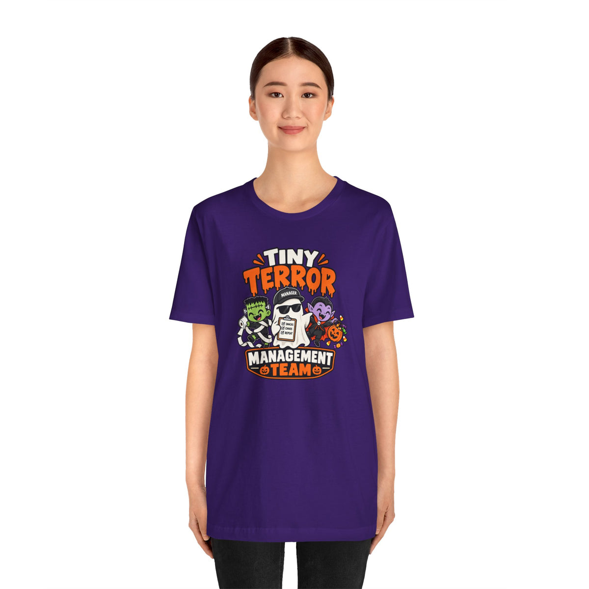 Tiny Terror Management Team T-Shirt – Funny Halloween Parent Tee