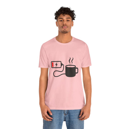 Low Battery Need Coffee Tee – Funny Caffeine Graphic T-Shirt