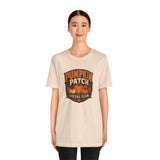 Cream crewneck T-shirt with Pumpkin Patch Social Club fall graphic print