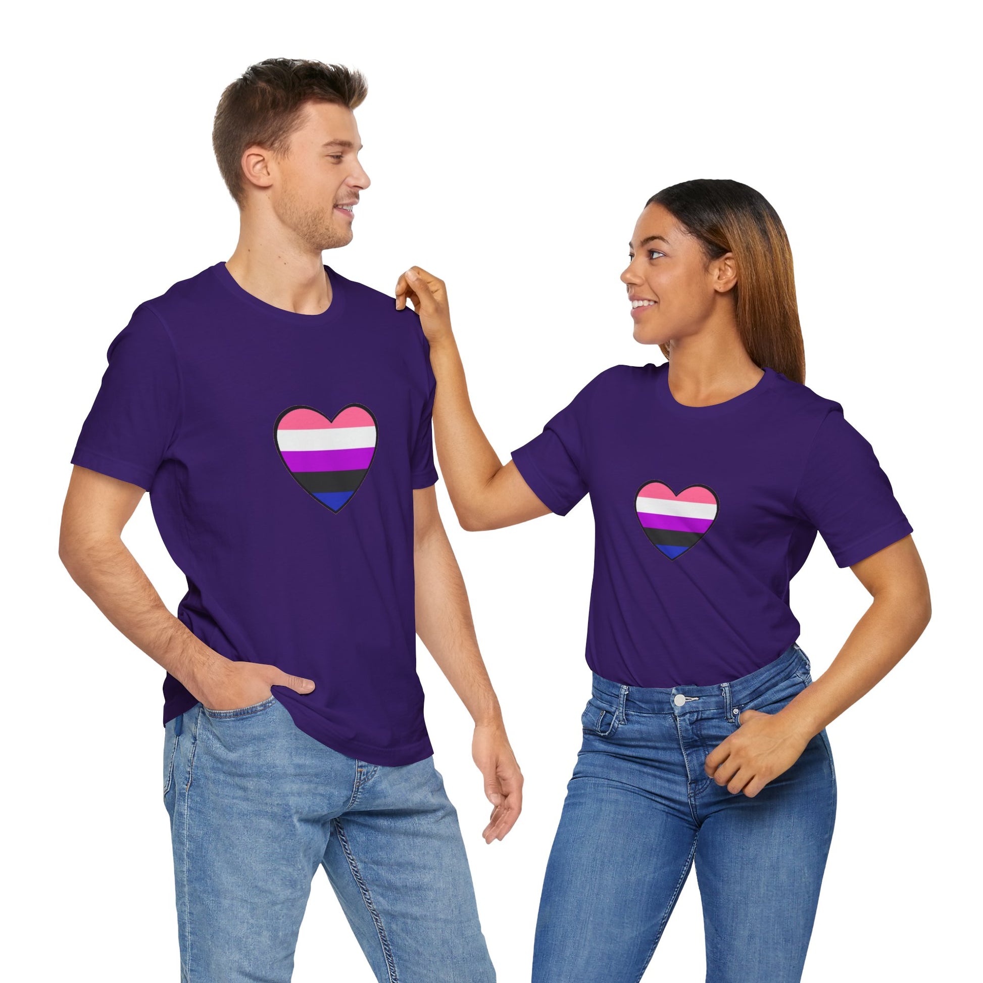 Genderfluid Pride Heart T-Shirt – Bold LGBTQIA+ Flag Tee - WhimSpin - https://whimspin.com