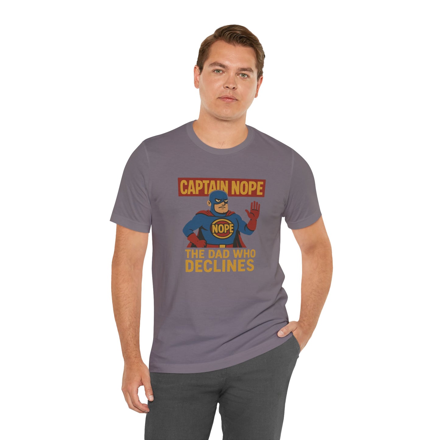 Captain Nope Dad T-Shirt – Funny Superhero Tee for Father Figures
