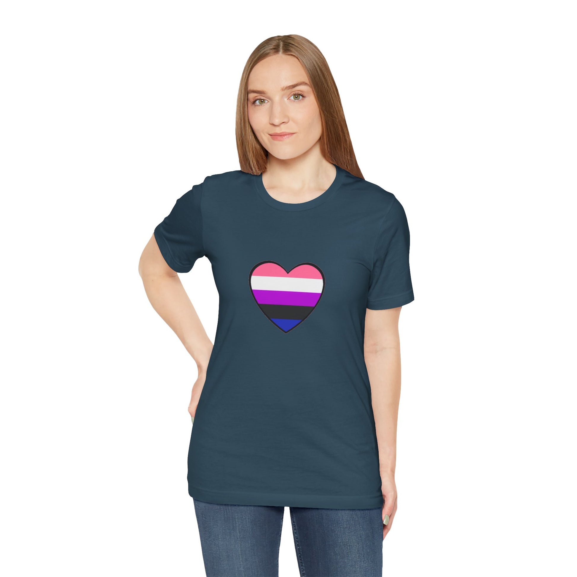 Genderfluid Pride Heart T-Shirt – Bold LGBTQIA+ Flag Tee - WhimSpin - https://whimspin.com