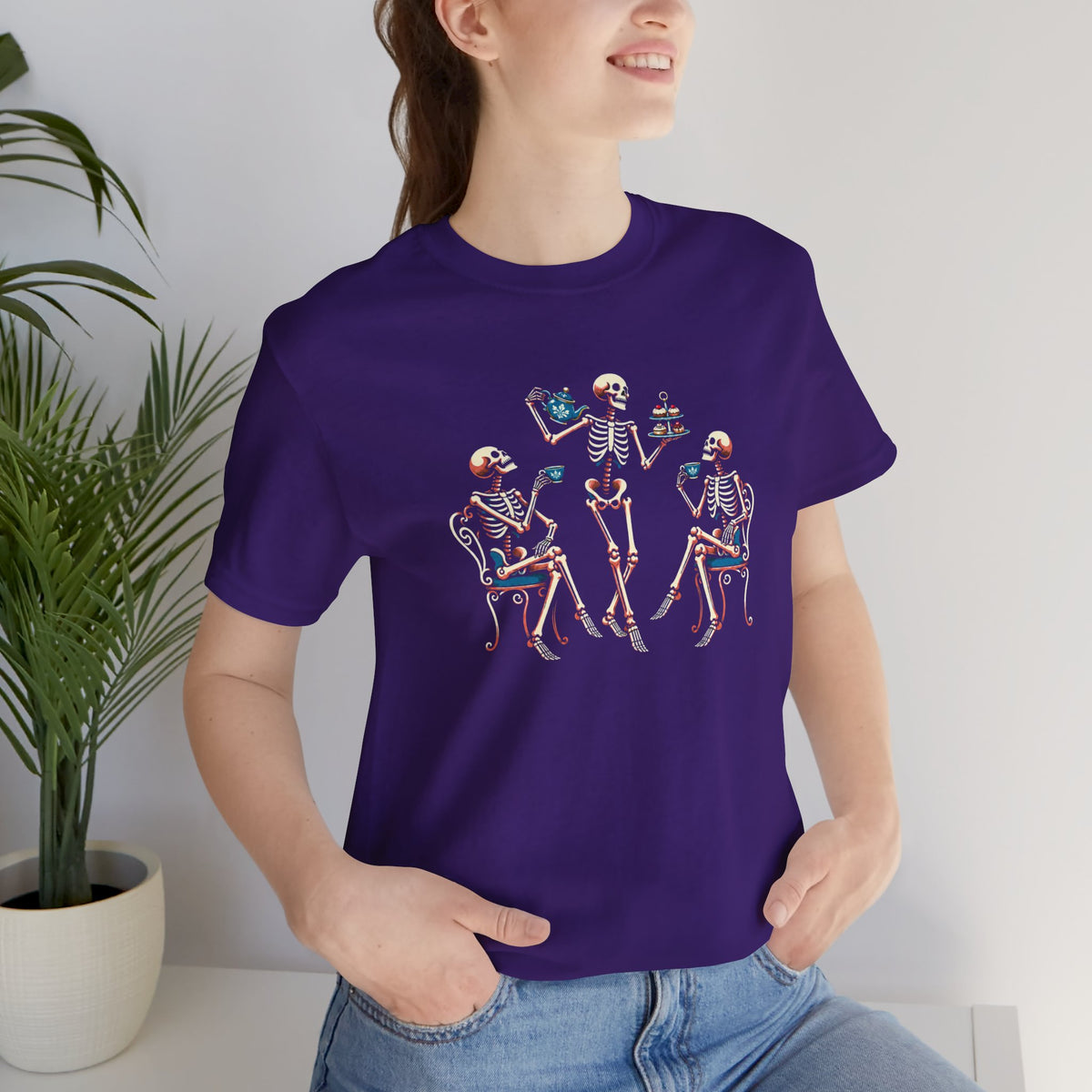 Skeleton Tea Party T-Shirt – Vintage Halloween Skeleton Tee