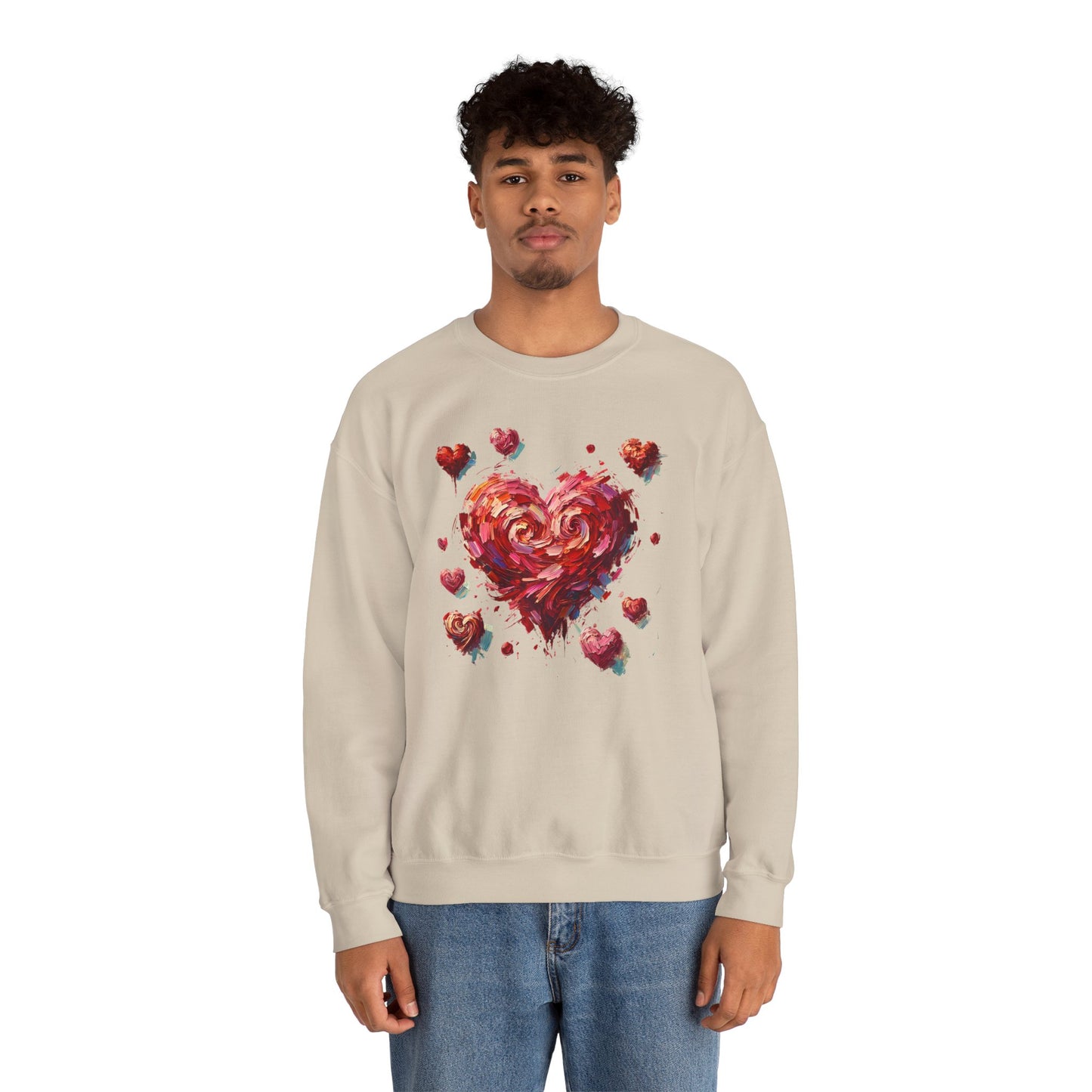 Impressionistic Heart Sweatshirt – Painterly Valentine's Day Art Pullover