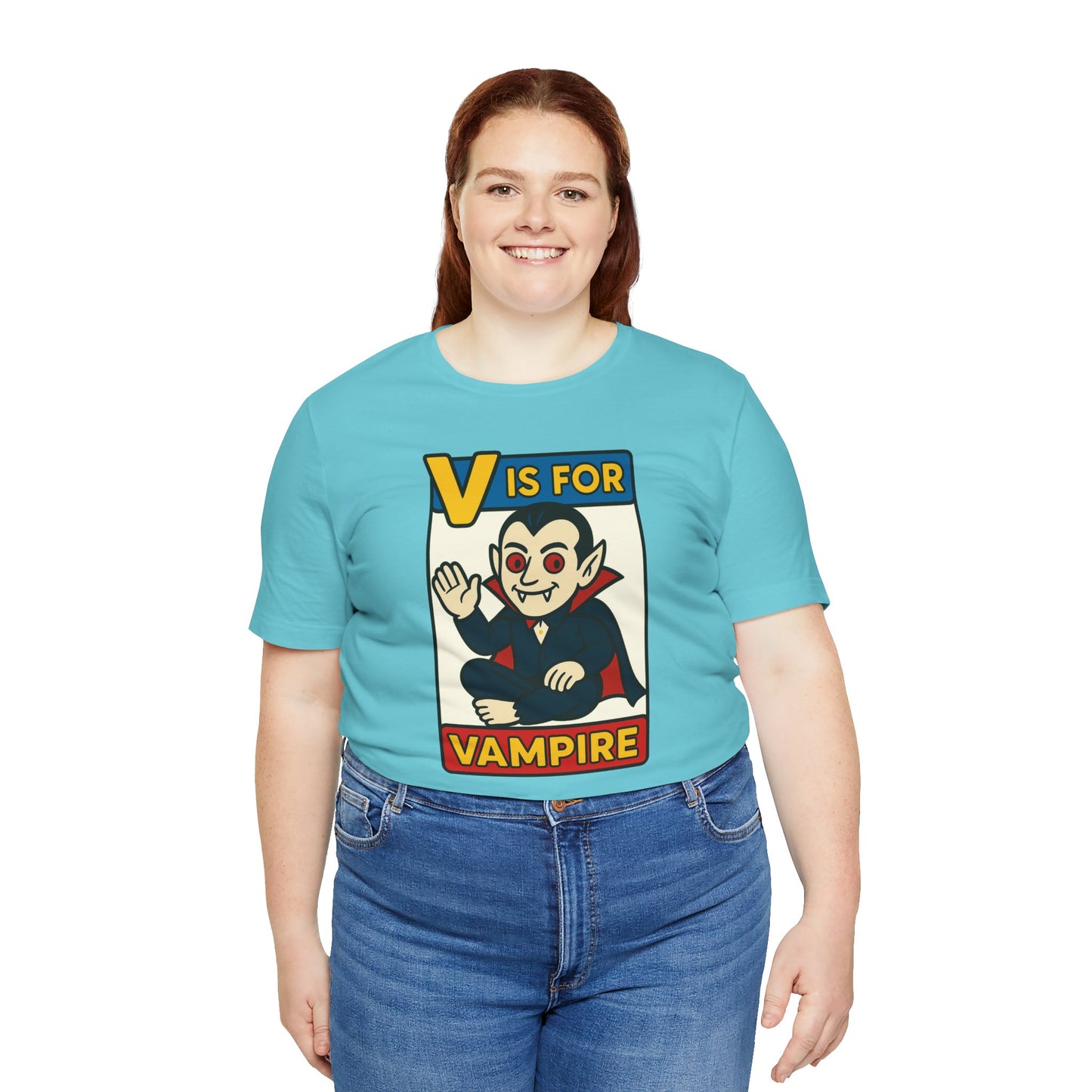 V is for Vampire T-Shirt – Funny Halloween Legend Alphabet Tee