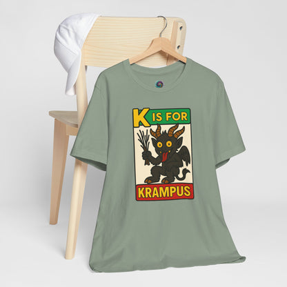 Krampus Alphabet Tee - "K is for Krampus" Holiday Graphic T-Shirt