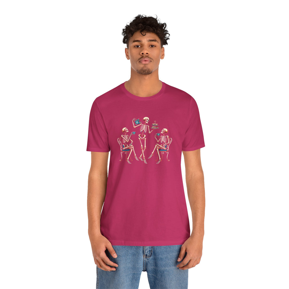Skeleton Tea Party T-Shirt – Vintage Halloween Skeleton Tee