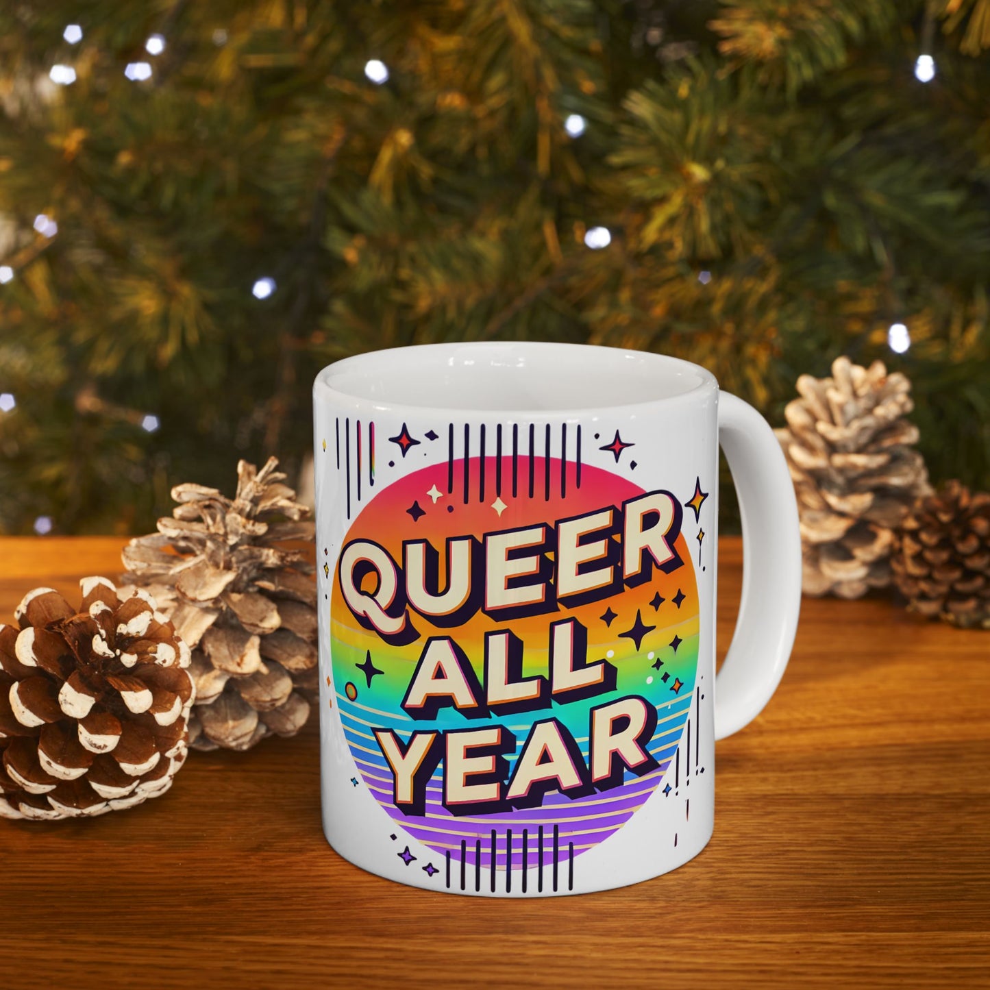 Queer All Year Mug – Pride Coffee Cup