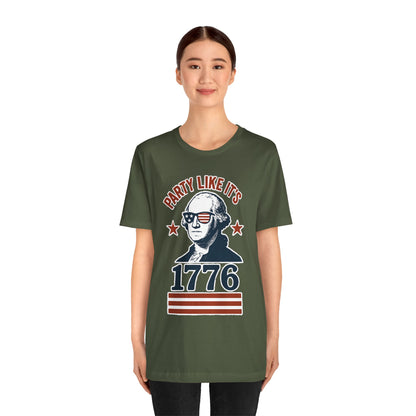 Party Like It's 1776 T-Shirt – Funny 4th of July Tee with George Washington Graphic - WhimSpin - https://whimspin.com