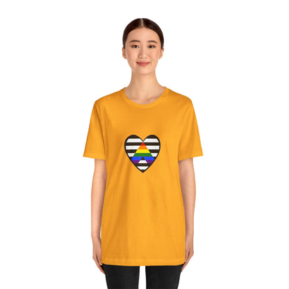 Ally Pride Flag Heart T-Shirt – Subtle LGBTQ+ Support Tee