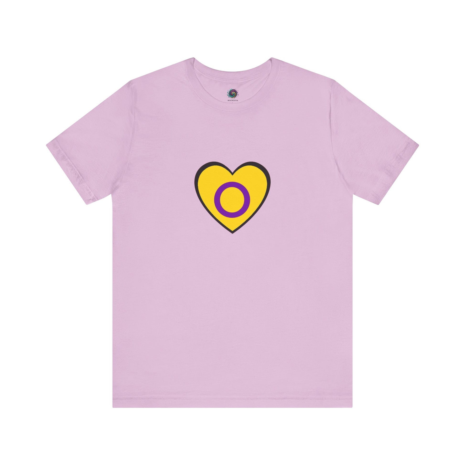 Intersex Pride Flag Heart T-Shirt – Minimalist LGBTQ+ Support Tee - WhimSpin - https://whimspin.com