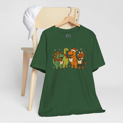 Dinosaur Carolers T-Shirt – Cute Dino Christmas Singing Tee