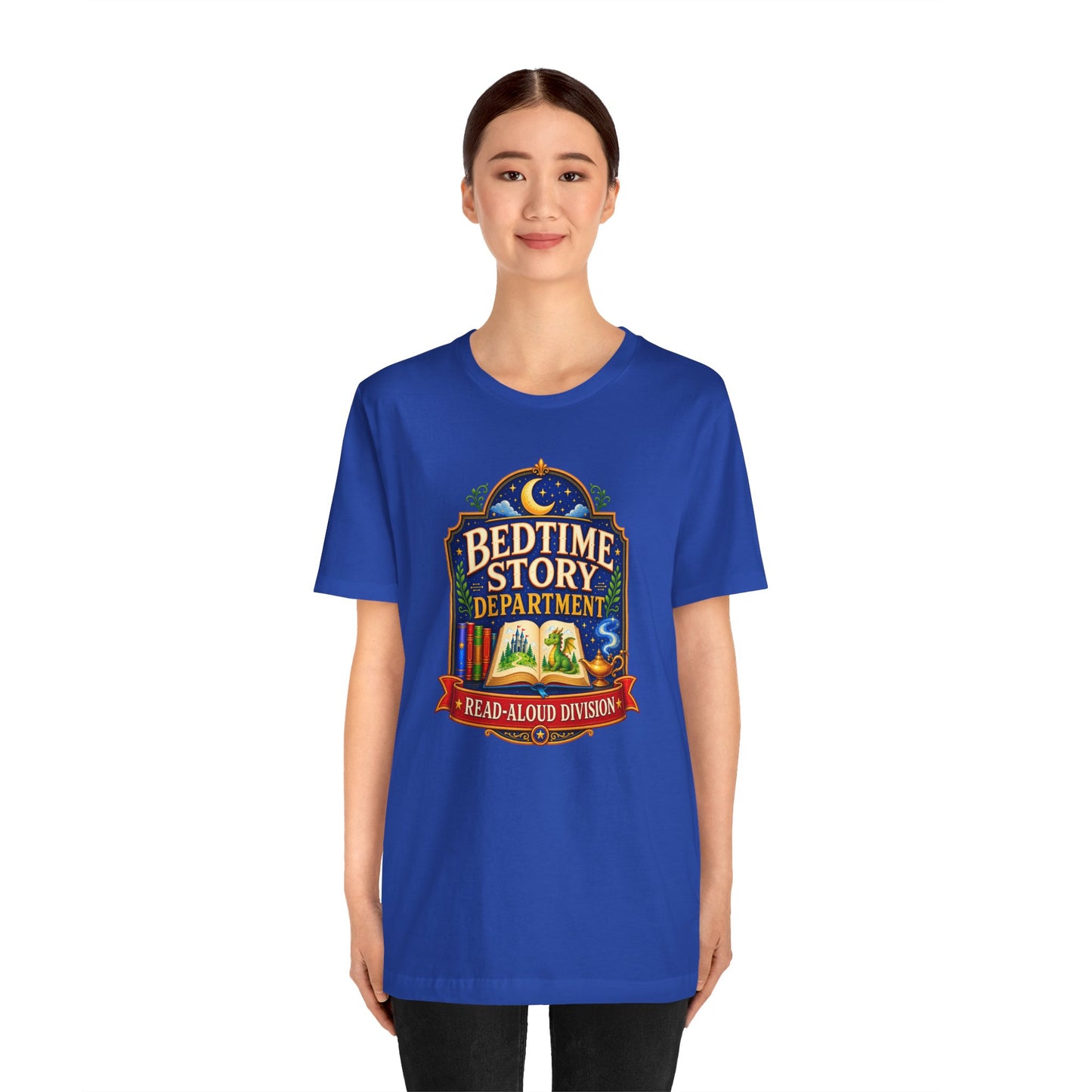Bedtime Story Department T-Shirt – Read-Aloud Parent Tee
