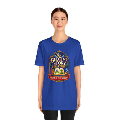 Bedtime Story Department T-Shirt – Read-Aloud Parent Tee