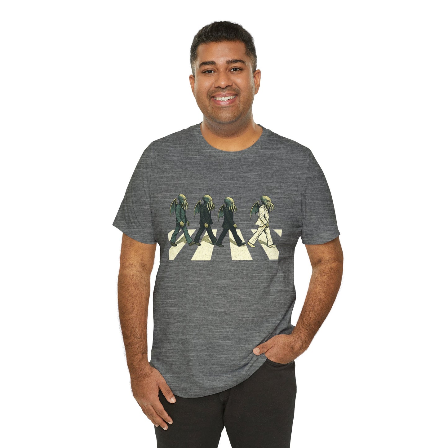 Cthulhu Crossing T-Shirt – Beatles Abbey Road Parody Tee | WhimSpin
