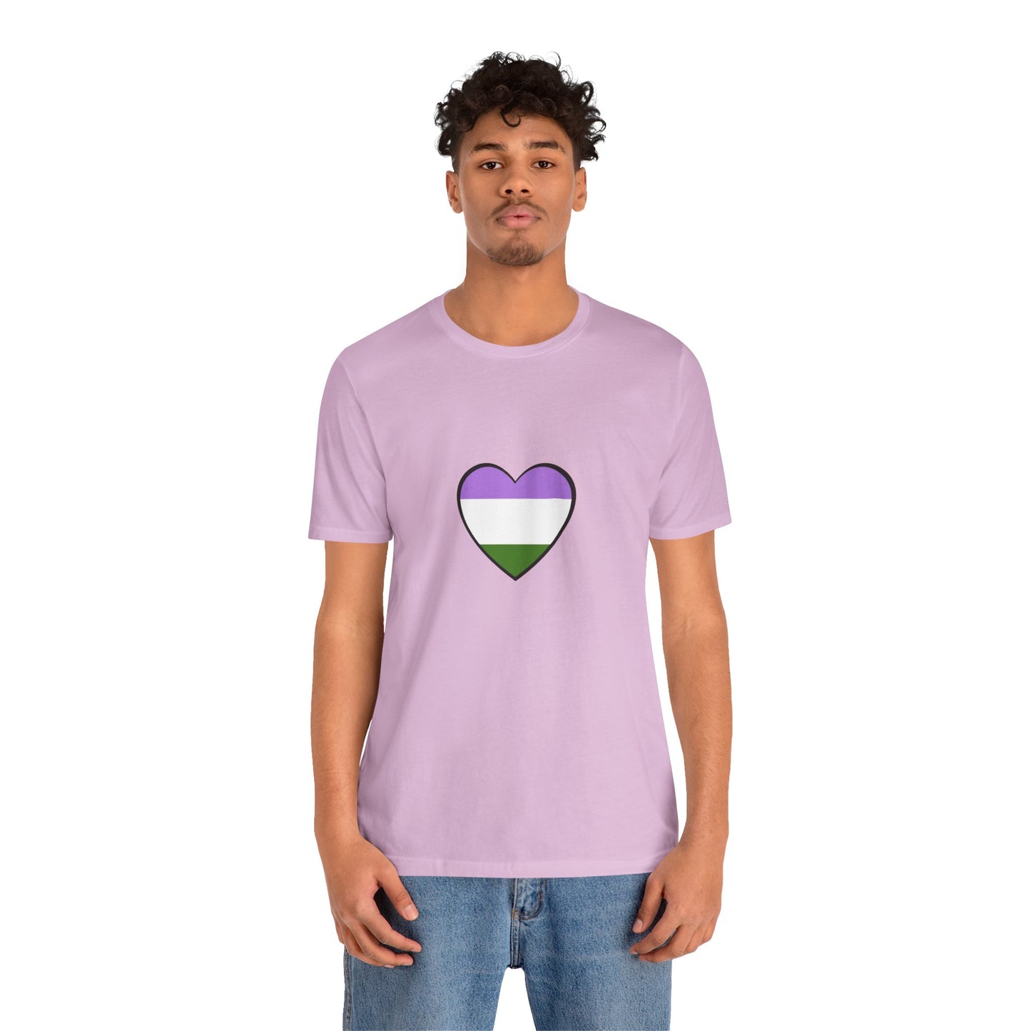 Genderqueer Flag Heart T-Shirt – Unisex LGBTQ+ Graphic Tee