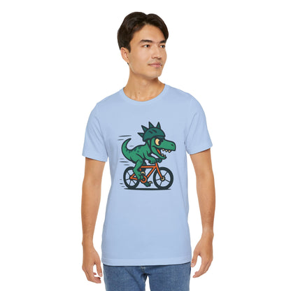 Velociraptor on a Bike T-Shirt – Funny Dino Velo Tee